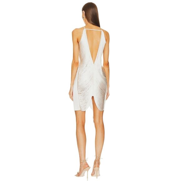 Cult Gaia Mara Dress in Off White Fringe X-Small New Womens Bridal Cocktail - Picture 4 of 17